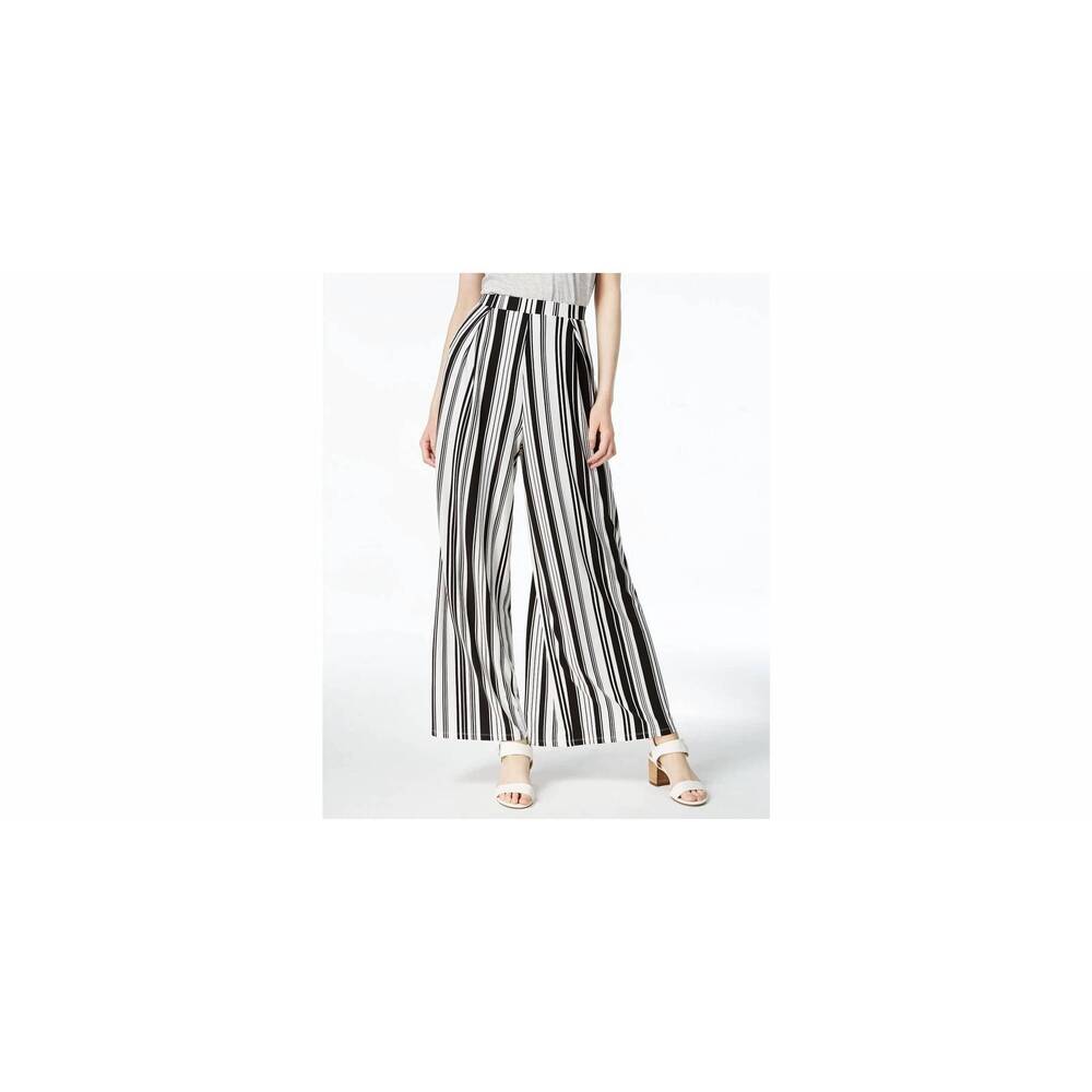 NEW BAR III striped pull-on pants in black/white